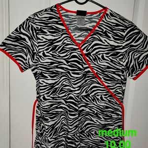 Animal Print scrub top size med